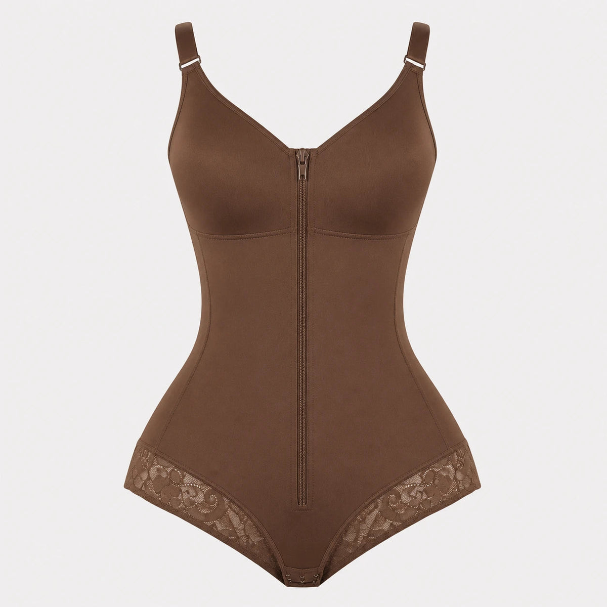 CurveEase tummy control shapewear bodysuit in brown