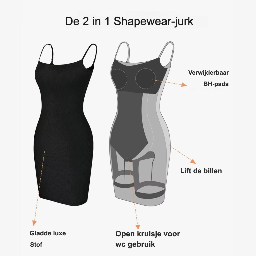 2 in 1 Silhouette Luxe | Bodycon Jurk met Ingebouwde Support