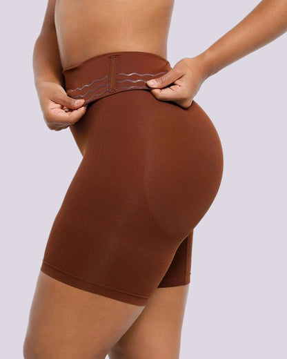 Stretchy compression shapewear shorts designed for flexible movement and waist shaping